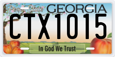 GA license plate CTX1015