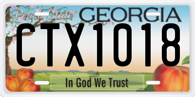 GA license plate CTX1018