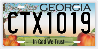 GA license plate CTX1019
