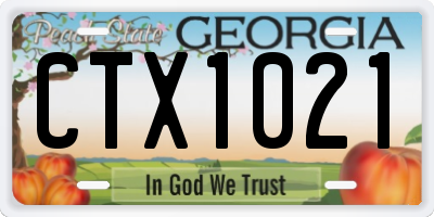 GA license plate CTX1021