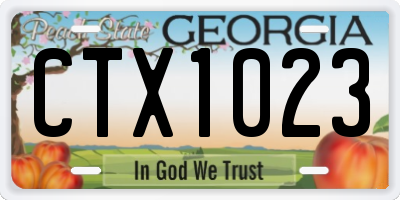 GA license plate CTX1023