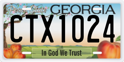 GA license plate CTX1024
