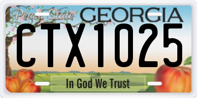 GA license plate CTX1025