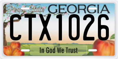 GA license plate CTX1026