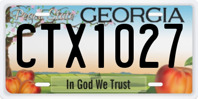 GA license plate CTX1027