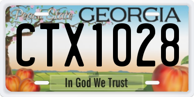 GA license plate CTX1028