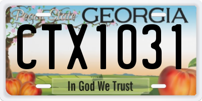 GA license plate CTX1031
