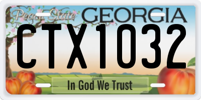GA license plate CTX1032