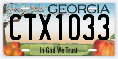 GA license plate CTX1033