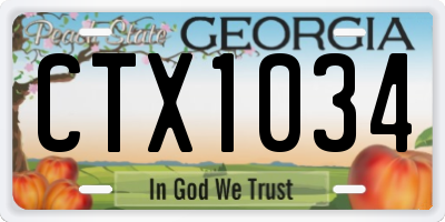 GA license plate CTX1034