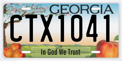 GA license plate CTX1041