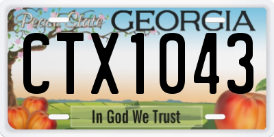 GA license plate CTX1043
