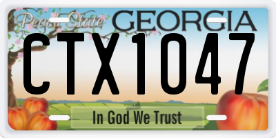 GA license plate CTX1047