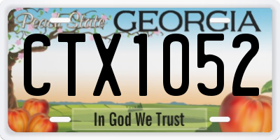 GA license plate CTX1052