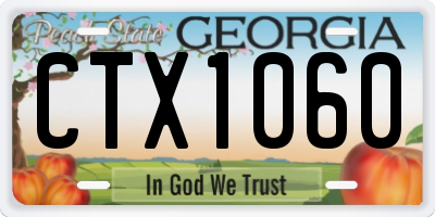 GA license plate CTX1060