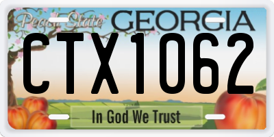 GA license plate CTX1062