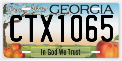 GA license plate CTX1065