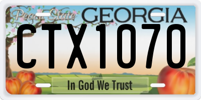 GA license plate CTX1070