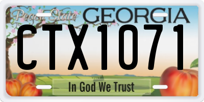 GA license plate CTX1071