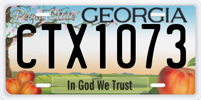 GA license plate CTX1073