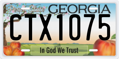 GA license plate CTX1075