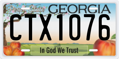 GA license plate CTX1076