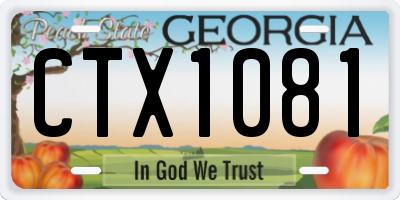 GA license plate CTX1081