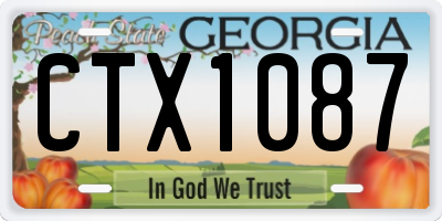 GA license plate CTX1087