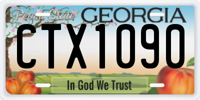 GA license plate CTX1090