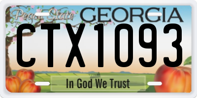 GA license plate CTX1093