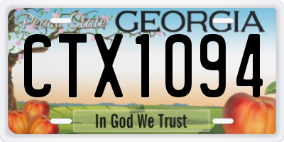 GA license plate CTX1094