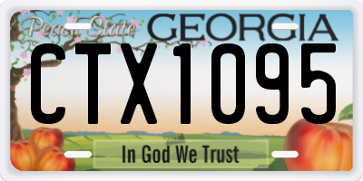 GA license plate CTX1095