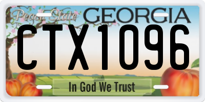 GA license plate CTX1096