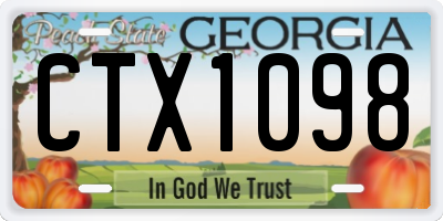 GA license plate CTX1098