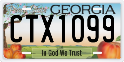 GA license plate CTX1099
