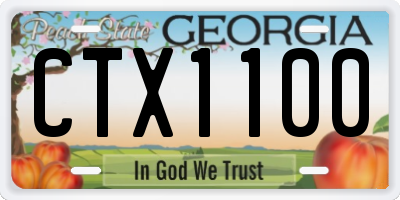 GA license plate CTX1100