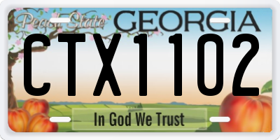 GA license plate CTX1102