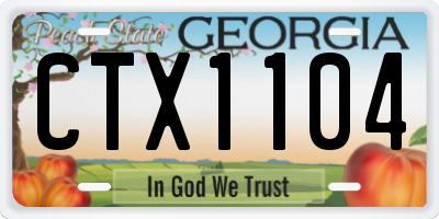 GA license plate CTX1104