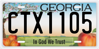 GA license plate CTX1105