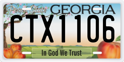 GA license plate CTX1106
