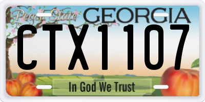 GA license plate CTX1107