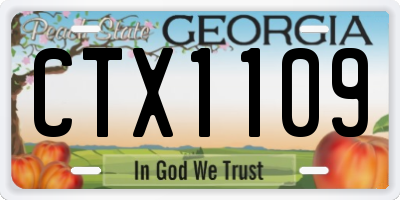 GA license plate CTX1109