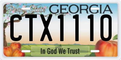 GA license plate CTX1110