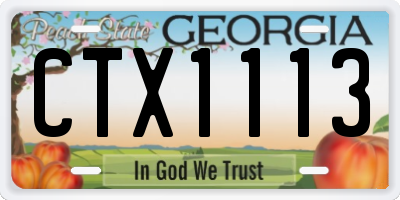 GA license plate CTX1113