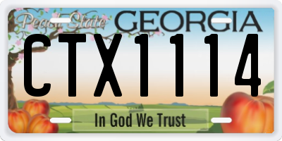 GA license plate CTX1114