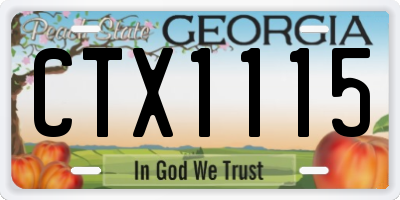 GA license plate CTX1115