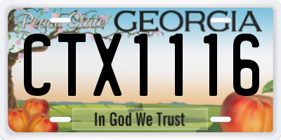 GA license plate CTX1116
