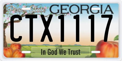 GA license plate CTX1117