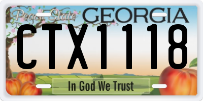 GA license plate CTX1118