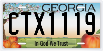 GA license plate CTX1119